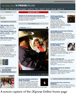 A screen capture of the [X]press Online home page