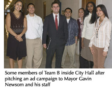 Photo of students after presenting their ad campaign in City Hall