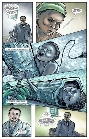 A sample page showing illustrations from the graphic novel 