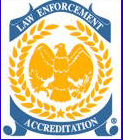A photo of the logo from the Commission on Accreditation for Law Enforcement Agencies (CALEA) Inc 