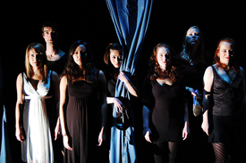 A photo of seven castmembers from Mark Jackson's 'Juliet.'