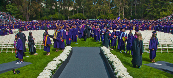 Photo of the 2011 commencement graduation procession.