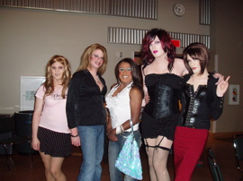 drag performer group photo with peers