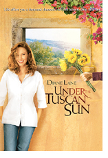 Image of movie poster for "Under The Tuscan Sun" featuring a photo of actor Diane Lane