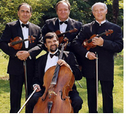 Photo of the members of the Kopelman Quartet with their instruments