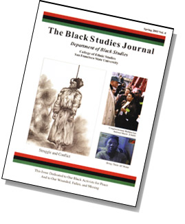 Photo of the front cover of the Black Studies Journal