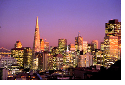 Photo of the San Francisco skyline at night