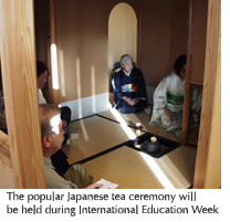 Photo of a Japanese tea ceremony on campus