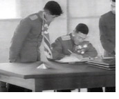 Photo of the signing of the armistice that ended the Korean War 50 years ago