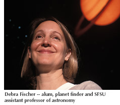 Photo of planet finder Debra Fischer, SFSU alum and assistant professor of astronomy