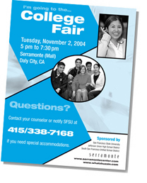 Image of the promotional poster for the Serramonte Center college fair