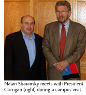Photo of Natan Sharansky meeting with President Robert Corrigan