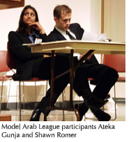 Photo of Model Arab League participants Ateka Gunja and Shawn Romer