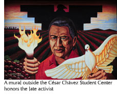 Photo of mural of Cesar Chavez