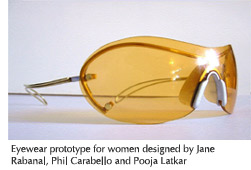 Image of eyewear prototype for women designed by Jane Rabanal, Phil Carabello and Pooka Latkar