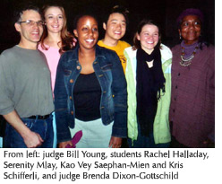Photo of Bill Young, Rachel Halladay, Serenity Mlay, Kao Vey Saephan-Mien, Kris Schifferlli and Brenda Dixon-Gottschild