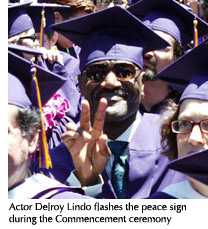 Photo of actor and new graduate Delroy Lindo