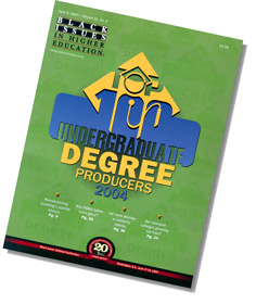 Image of the front cover of the "Top 100 Undergraduate Degree Producers 2004" edition of Black Issues in Higher Education 