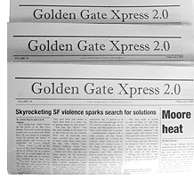 Photo of the front page of Golden Gate Xpress 2.0
