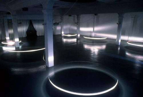 "Dervish" an installation by Lewis deSoto featuring motorized lights and six different sound tracks