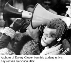 A photo of Danny Glover from his student activist days at SF State