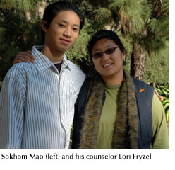 Photo of Guardian scholar Sokhom Mao (left) and his counselor Lori Fryzel