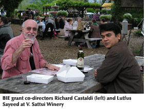 Photo of BIE grant co-directors Richard Castaldi (left) and Lutfus Sayeed at V. Sattui Winery