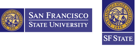 Image of both the vertical and horizontal versions of the new SF State logo