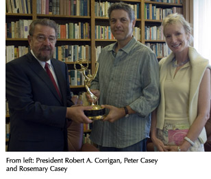 Photo of President Robert A. Corrigan, Peter Casey and Rosemary Casey