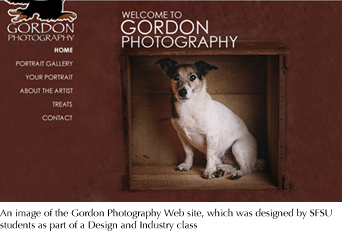 An image of the Gordon Photography Web site, which was designed by SFSU students