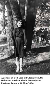 Photo of a 14-year old Gloria Lyon, the Holocaust survivor who is the subject of Professor Jameson Goldner's film