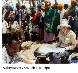 Photo of Kathryn Maxey in collecting samples in Ethiopia