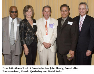 Photo of the Alumni Hall of Fame inductees (from left): John Handy, Paula Le Duc, Tom Ammiano, Ronald Quidachay and David Sacks
