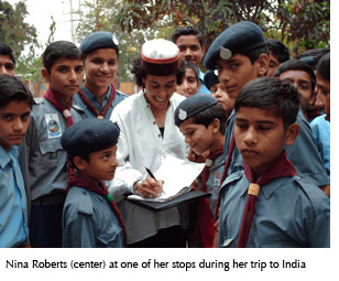 Photo of Nina Roberts from her trip to India as a Fulbright Scholar