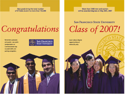 Image of posters wishing congratulations to the class of 2007