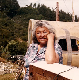 Photograph of Mollie Ruud, the Yurok fisherwoman whose life story unfolds in the play by San Francisco State professor Mariana Ferreira.