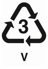 Image of recycling triangle symbol with the number 3 in its center.