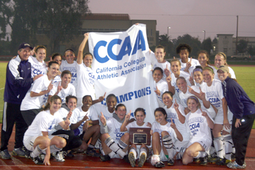 The SF State women's soccer team at the CCAA Championships