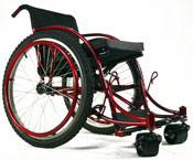Photo of Whirlwind Wheelchair's flagship model - The RoughRider wheelchair. 