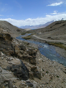 A photo of the rocky terrain in the Himalayas where the samples for this study were collected.
