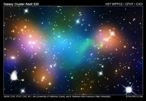 A photo of the merging galaxy cluster Abell 520