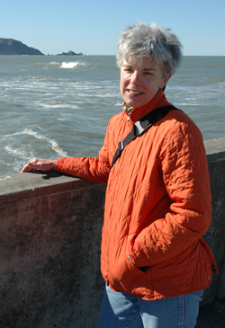 A photo of SF State Professor of Creative Writing Toni Mirosevich at the Pacifica Pier.
