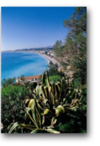 Photo of a beach in Nice, on the south east coast of France.