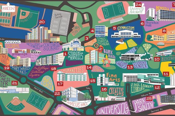 Illustration of San Francisco State University map