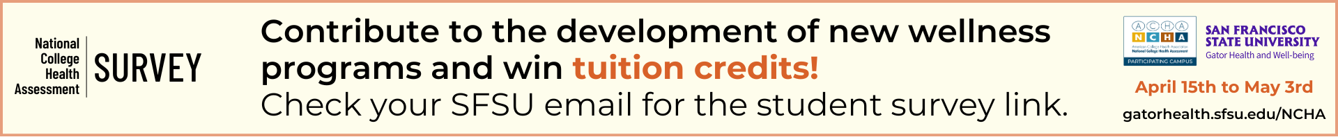  National College Health Awareness Survey Banner 