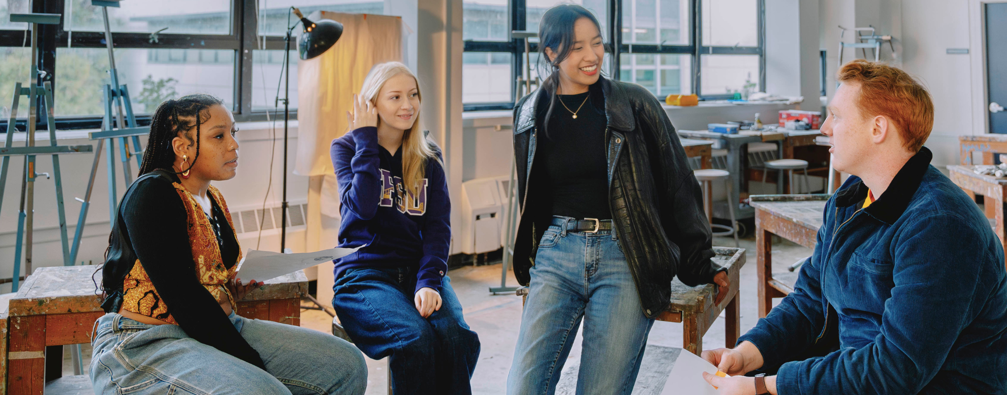 Group of students talking
