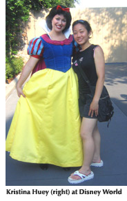 Photo of Disney intern and SFSU student Kristina Huey with "Snow White"