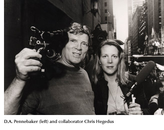 Photo of D.A. Pennebaker with collaborator Chris Hegedus