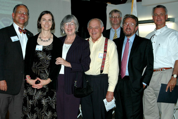 Photo of speakers present at ceremony marking the final transfer of Romberg Tiburon Center property from NOAA to SF State