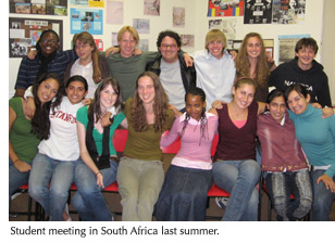 Photo of student meeting in South Africa last summer